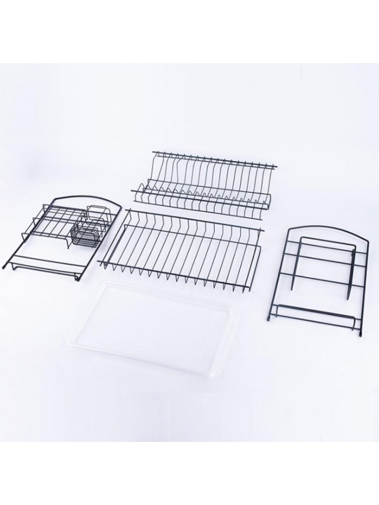 2 Layer Dish Drainer Cutlery Shelf Drying Holder Rack Drip Tray Kitchen Storage 