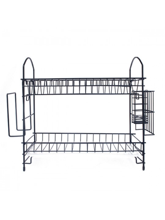 2 Layer Dish Drainer Cutlery Shelf Drying Holder Rack Drip Tray Kitchen Storage 