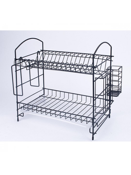 2 Layer Dish Drainer Cutlery Shelf Drying Holder Rack Drip Tray Kitchen Storage 