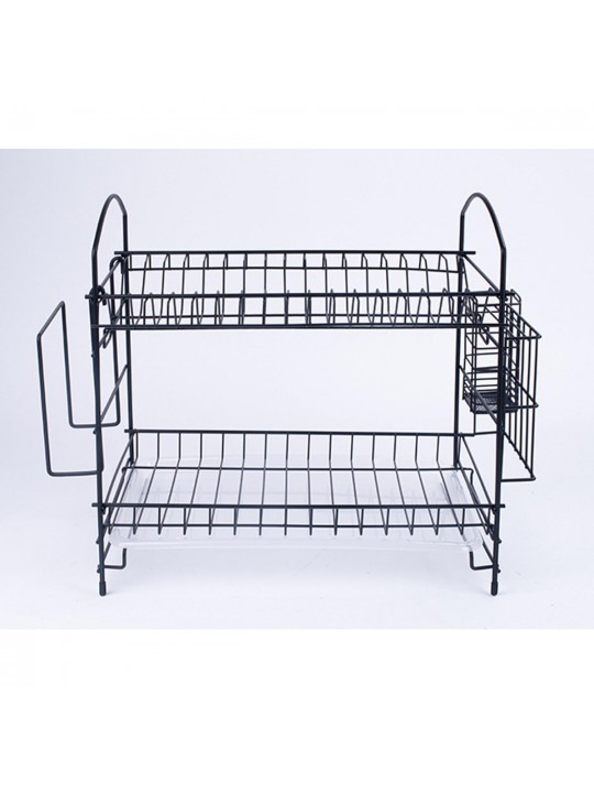 2 Layer Dish Drainer Cutlery Shelf Drying Holder Rack Drip Tray Kitchen Storage 