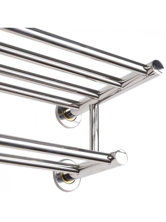 304 Stainless Steel Double Tiers Towel Rail Rack Shelf Wall Mounted Bathroom