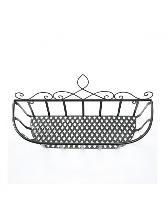 Black/White/Bronze S/M/L Iron Flower Pot Stand Small Pot Wall Holder - Black S