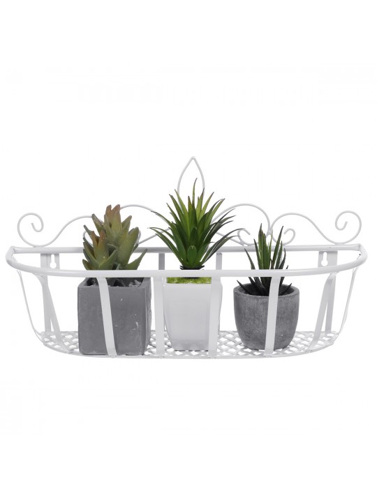 Black/White/Bronze S/M/L Iron Flower Pot Stand Small Pot Wall Holder - Black S