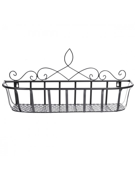 Black/White/Bronze S/M/L Iron Flower Pot Stand Small Pot Wall Holder - Black S