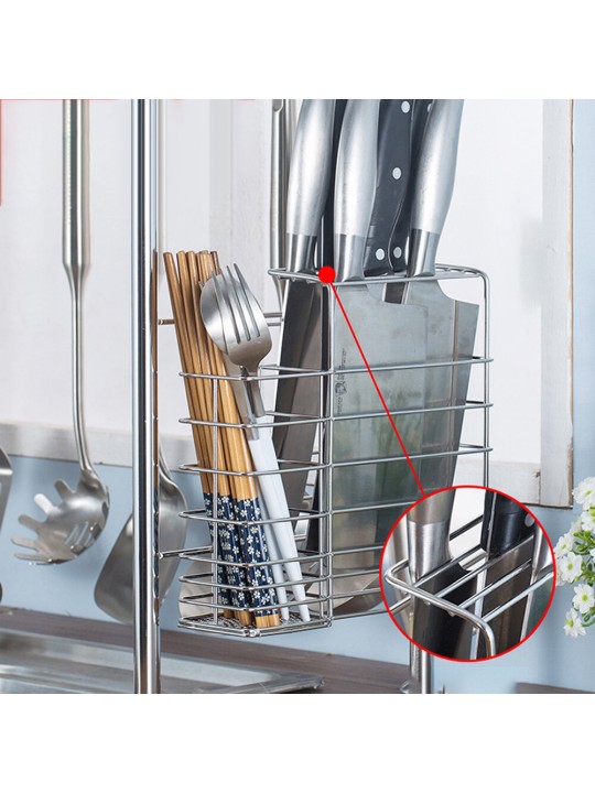 64/74/84/94cm Stainless Steel Rack Shelf Double Layers Storage for Kitchen Dishes Arrangement - 1