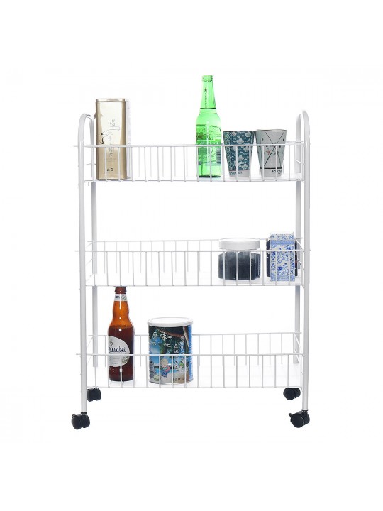 3/4 Layers Multi-function Shelf Portable Cart Wheels for Household Kitchen Items Storage - 1