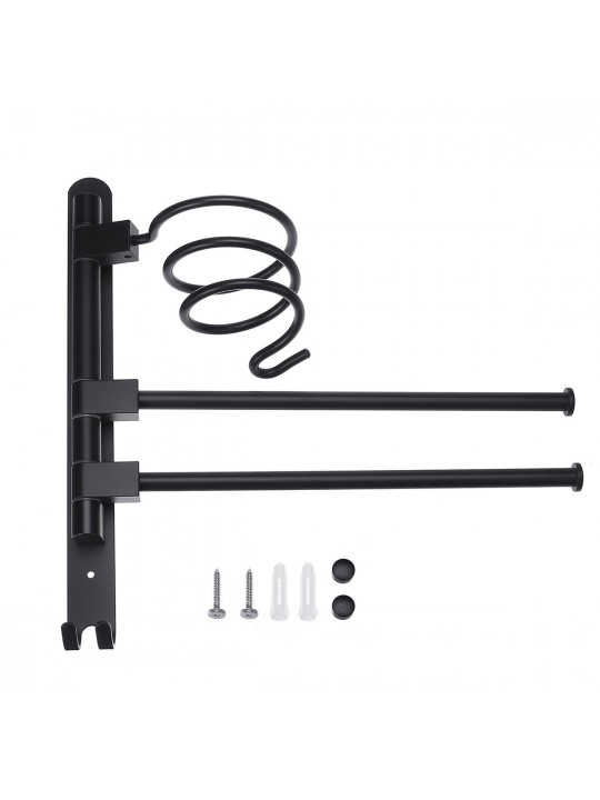 2/3-Arm Bath Towel Rod Rack Holder Wall Mounted Organizer Bathroom Kitchen Storage Rack - 2pcs