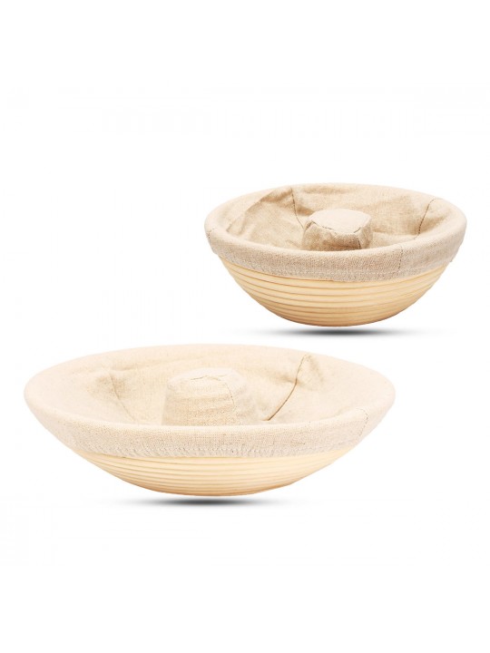 Handmade Round Oval Banneton Bortform Rattan Storage Baskets Bread Dough Proofing Liner - 22*8cm