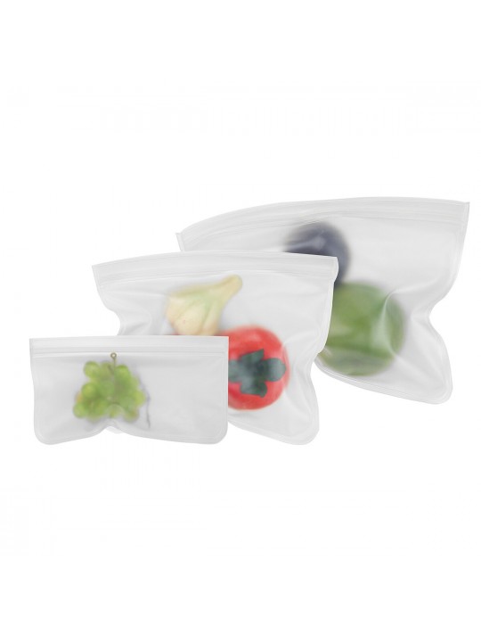 Food Storage Bags Reusable Silicone Containers for Lunch Vegetable Resealable Kitchen Storage Bag - M