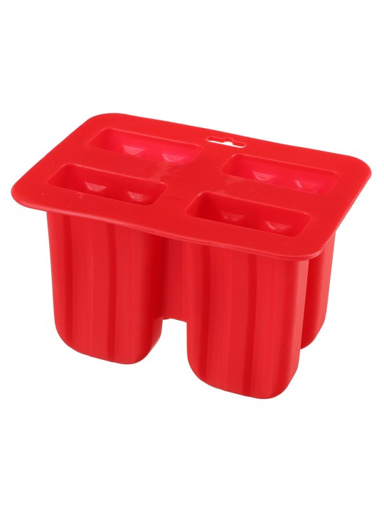 Ice Cream Popsicle Molds Tools Rectangle Shaped Reusable DIY Frozen Ice Cream Baking Mold for Kitchen - Red