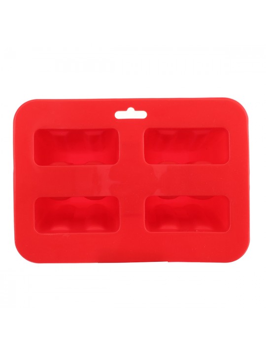 Ice Cream Popsicle Molds Tools Rectangle Shaped Reusable DIY Frozen Ice Cream Baking Mold for Kitchen - Red