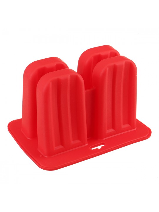 Ice Cream Popsicle Molds Tools Rectangle Shaped Reusable DIY Frozen Ice Cream Baking Mold for Kitchen - Red