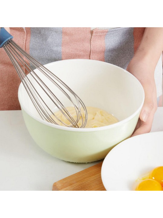 Egg Beater Silicone Handle Stainless Steel Whisk Egg &amp; Milk Beater