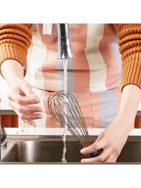 Egg Beater Silicone Handle Stainless Steel Whisk Egg &amp; Milk Beater