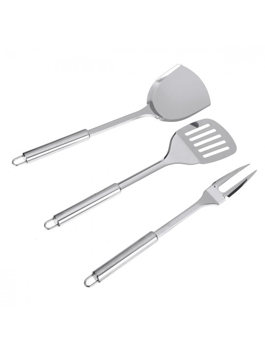 3 Pcs Kitchen Tool Stainless Steel Kitchenware Spatula Meat Fork Leakage Shovel