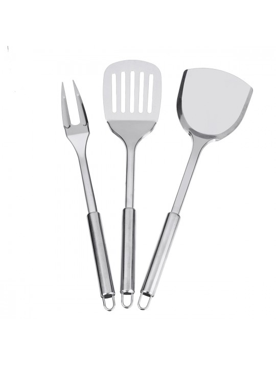 3 Pcs Kitchen Tool Stainless Steel Kitchenware Spatula Meat Fork Leakage Shovel