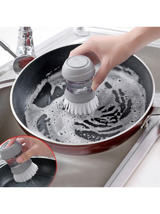 Household Kitchen Washing Utensils Pot Dish Brush with Liquid Washing Soap Dispenser Pot Brush Dish Brushes Cleaning Tool