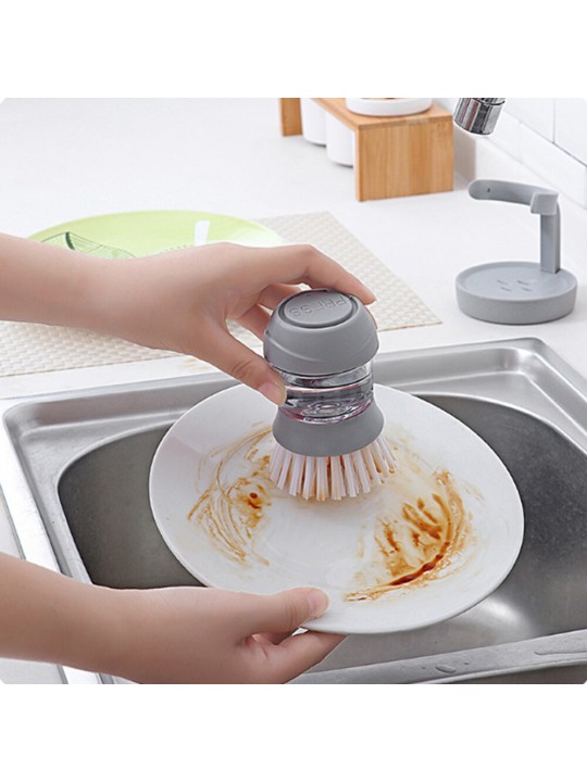 Household Kitchen Washing Utensils Pot Dish Brush with Liquid Washing Soap Dispenser Pot Brush Dish Brushes Cleaning Tool