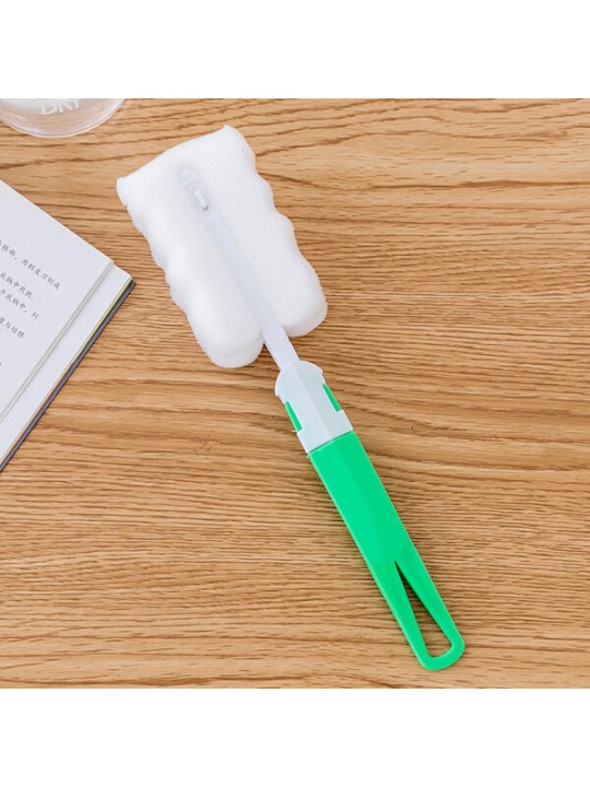 KC-CS02 Water Bottle Cup Mug Glass Sponge Cleaning Brush Washing Tool With Long Handle - Green