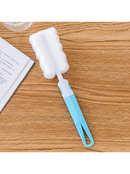 KC-CS02 Water Bottle Cup Mug Glass Sponge Cleaning Brush Washing Tool With Long Handle - Green