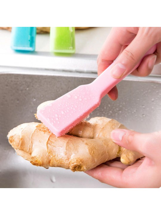 Magic Cleaning Brushes Silicone Dish Bowl Scouring Pad Pot Pan Clean Wash Brushes Kitchen Clean Tool - Pink