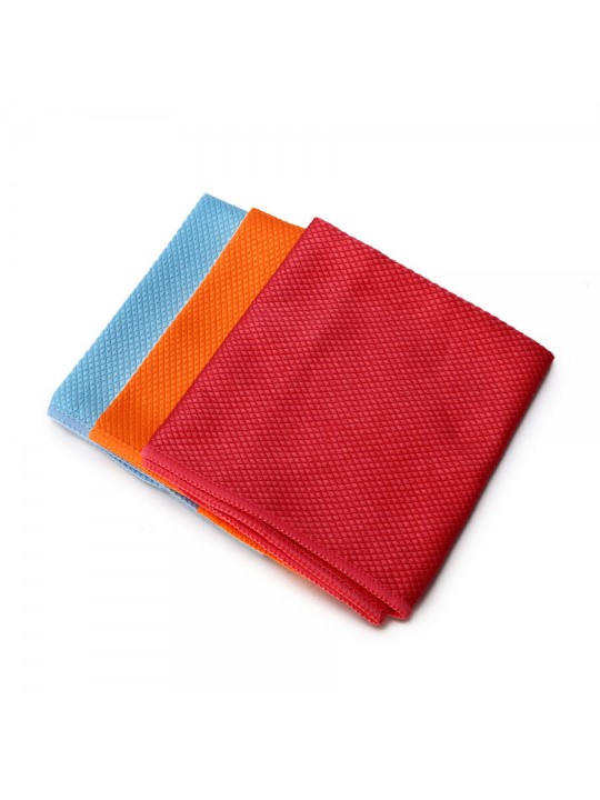 KC-CS015 Multifunction Assorted Microfiber Dish Cloth Cleaning Washcloth Towel Kitchen Tools - Orange