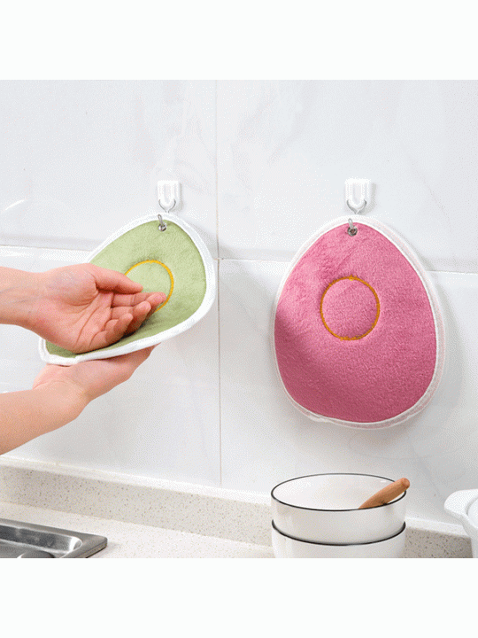 KC-CS11 Hang Thickness Bibulous Dishcloth Heat Resistant Coaster Dry Hand Dish Cleaning Towel - Green