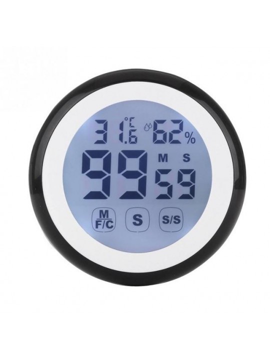 KC-02 LCD Digital Touch Screen Kitchen Timer Count UP Alarm Clock Temperature And Humidity Me - Yellow