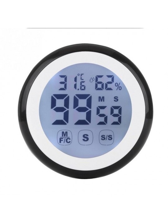 KC-02 LCD Digital Touch Screen Kitchen Timer Count UP Alarm Clock Temperature And Humidity Me - Yellow