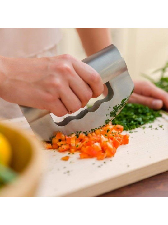 304 Stainless Steel Double-head Cut Salad Chopper Vegetable Cheese Cutter - 1