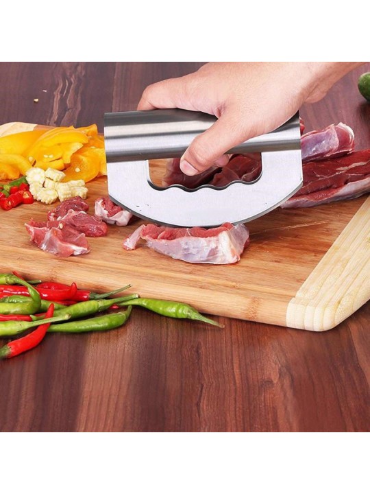 304 Stainless Steel Double-head Cut Salad Chopper Vegetable Cheese Cutter - 1