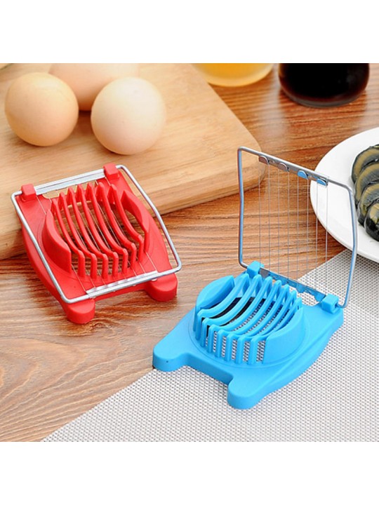 1PC Stainless Steel Cut Egg Slicer Sectioner Cutter Mold Multifunction Eggs Splitter Cutter Kitchen Tools Egg Tool - Random colo