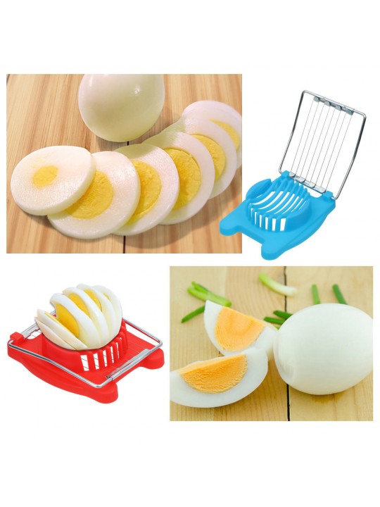 1PC Stainless Steel Cut Egg Slicer Sectioner Cutter Mold Multifunction Eggs Splitter Cutter Kitchen Tools Egg Tool - Random colo