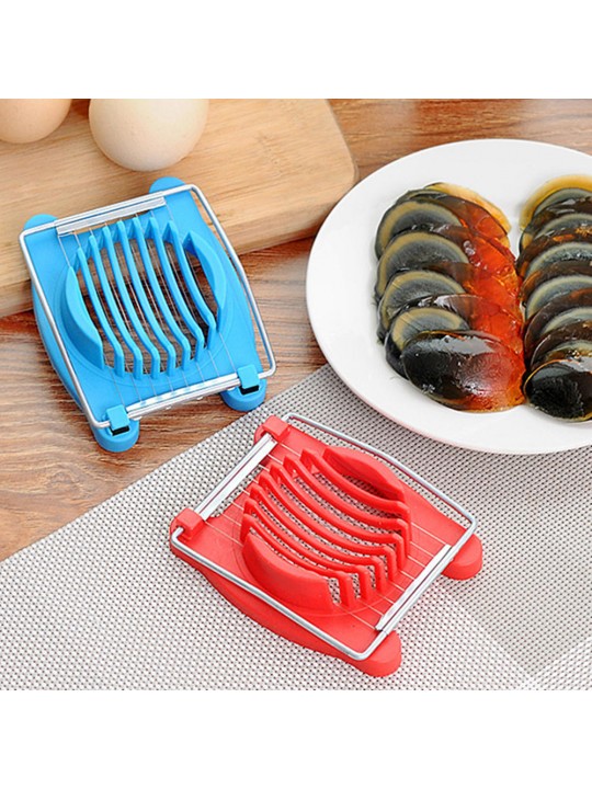 1PC Stainless Steel Cut Egg Slicer Sectioner Cutter Mold Multifunction Eggs Splitter Cutter Kitchen Tools Egg Tool - Random colo