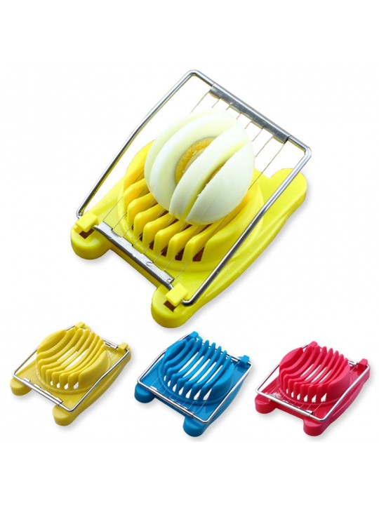 1PC Stainless Steel Cut Egg Slicer Sectioner Cutter Mold Multifunction Eggs Splitter Cutter Kitchen Tools Egg Tool - Random colo