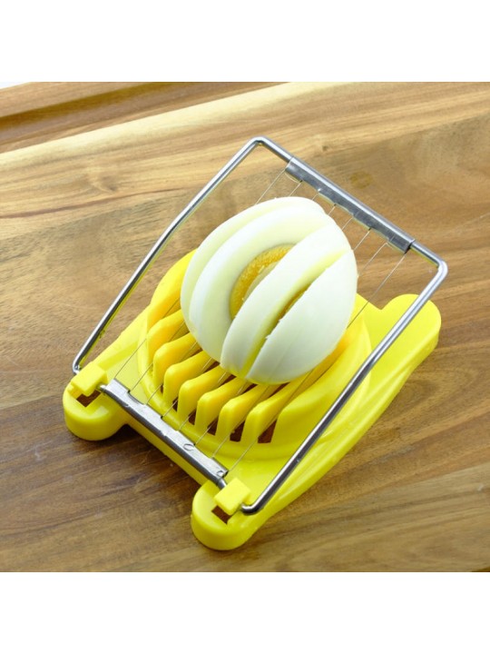 1PC Stainless Steel Cut Egg Slicer Sectioner Cutter Mold Multifunction Eggs Splitter Cutter Kitchen Tools Egg Tool - Random colo