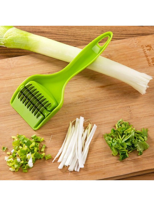 KC-MS06 Stainless Steel Green Onion Slicer Vegetable Garlic Cutter Shredder Kitchen Tools - Green