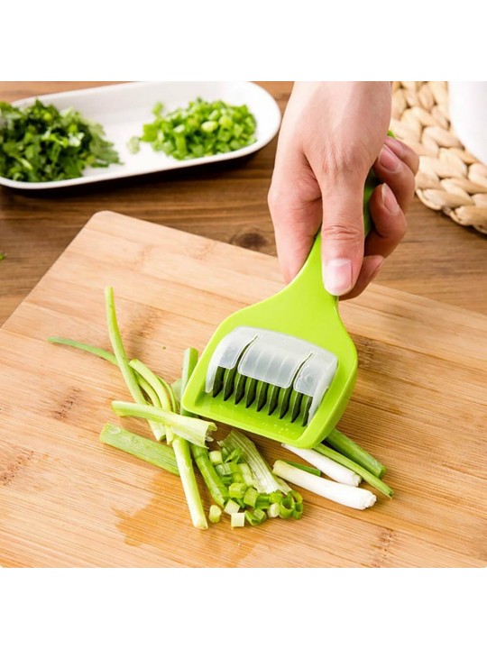 KC-MS06 Stainless Steel Green Onion Slicer Vegetable Garlic Cutter Shredder Kitchen Tools - Green