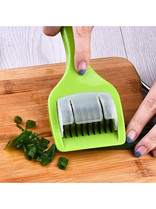 KC-MS06 Stainless Steel Green Onion Slicer Vegetable Garlic Cutter Shredder Kitchen Tools - Green