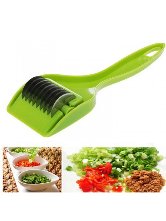 KC-MS06 Stainless Steel Green Onion Slicer Vegetable Garlic Cutter Shredder Kitchen Tools - Green