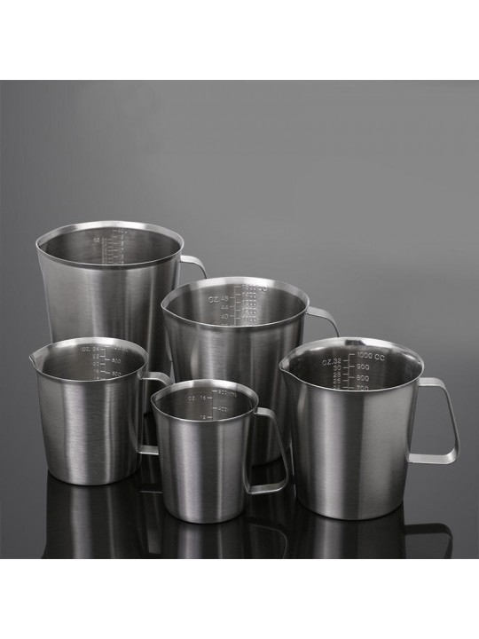 KC-MCup 18/10 Stainless Steel Measuring Cup Frothing Pitcher with Marking For Milk Froth - 1500 mL