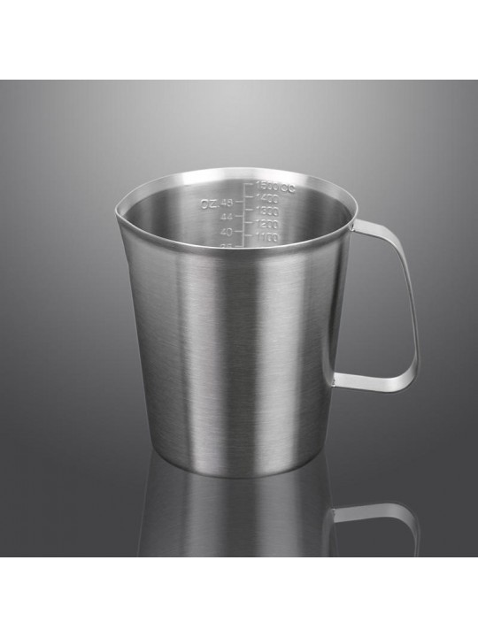 KC-MCup 18/10 Stainless Steel Measuring Cup Frothing Pitcher with Marking For Milk Froth - 1500 mL