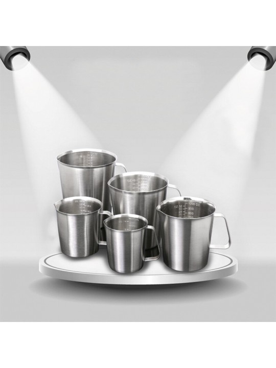 KC-MCup 18/10 Stainless Steel Measuring Cup Frothing Pitcher with Marking For Milk Froth - 1500 mL