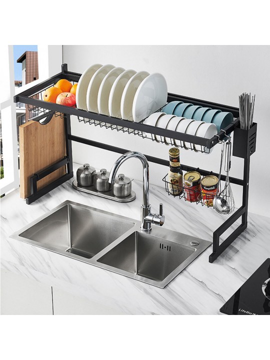 65/85CM Dish Drying Rack Organizer Over Sink Kitchen Draining Storage Holder Drain Rack - 85cm