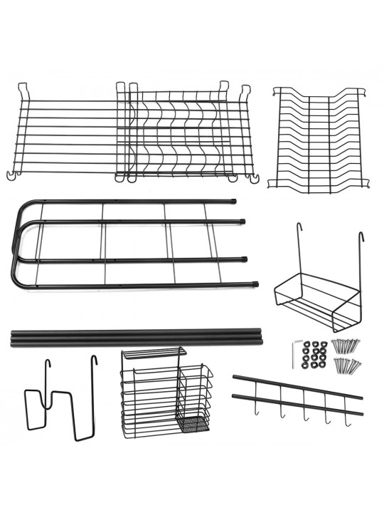 Double Layer Shelf Dish Stainless Holder Steel Sink Drain Rack Kitchen Cutlery Drying Drainer Kitchen Storage Rack - 60cm